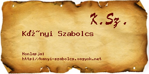 Kányi Szabolcs névjegykártya